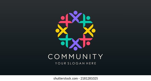 unity people logo design vector template.