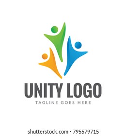 Unity People Logo Icon Vector Template