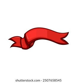 unity red ribbon retro cartoon. hope compassion, charity fundraising, outreach activism unity red ribbon retro sign. isolated symbol vector illustration