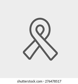 Unity ribbon icon thin line for web and mobile, modern minimalistic flat design. Vector dark grey icon on light grey background.