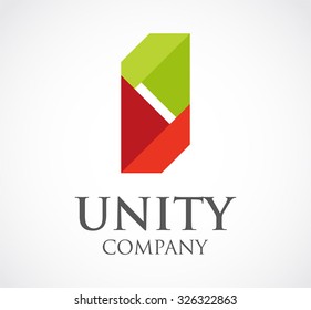 Unity of ribbon link and connection dna abstract vector and logo design or template business group icon of support company and corporate identity symbol concept