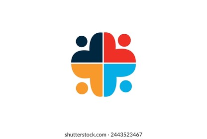 Unity shape Logo design Vector Images