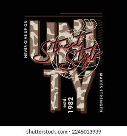 unity street style,slogan, abstract graphic, army theme, typography vector, t shirt print, casual style, and other use