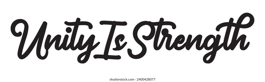 Unity is strength text on white background.