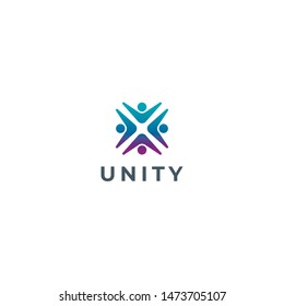 Unity sumbol. People logo design. Family care,social relationship,healthy people,happy kids,adoption child,education school,foundation community and medical clinic