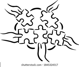 Unity team building symbol of people hands holding each other