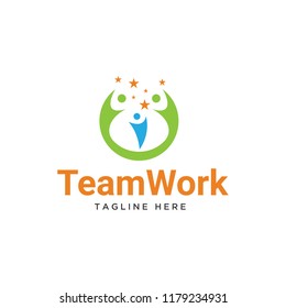 unity team work logo design template