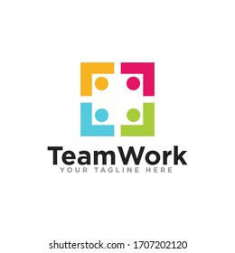 Unity Or Team Work Logo Design Vector
