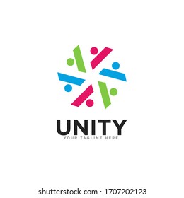 Unity or Team Work Logo Design Vector