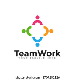 Unity or Team Work Logo Design Vector