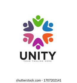 Unity or Team Work Logo Design Vector