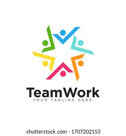 Unity or Team Work Logo Design Vector