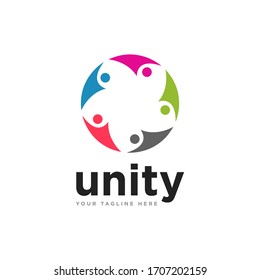 Unity or Team Work Logo Design Vector