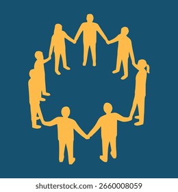 Unity Teamwork Collaboration People Holding Hands Circle Graphic Design