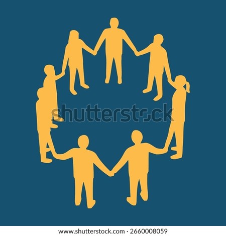 Unity Teamwork Collaboration People Holding Hands Circle Graphic Design
