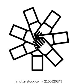 Unity And Teamwork Icon. Bold outline design with editable stroke width. Vector Illustration.
