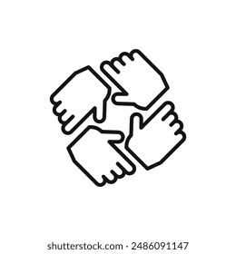 Unity and teamwork icon logo sign vector outline