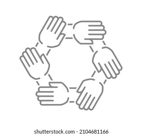 Unity and teamwork line icon. Togetherness, cooperation symbol