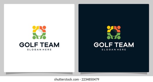 Unity or Teamwork logo design template with golf graphic design illustration. icon, symbol, creative.