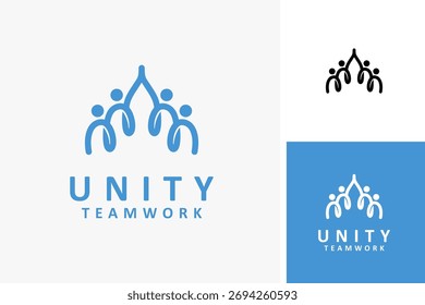 Unity teamwork logo symbol icon design