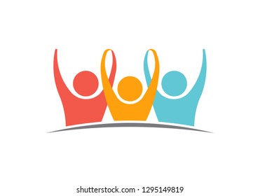 Unity Three logo People Illustration