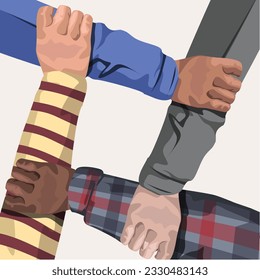 Unity together vector art illustration
