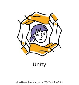 Unity Vector Filled Outline Style Icon. Eps 10 File 