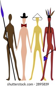 unity white,black and yellow people