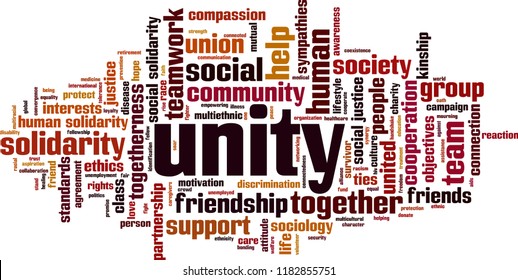 Unity word cloud concept. Vector illustration