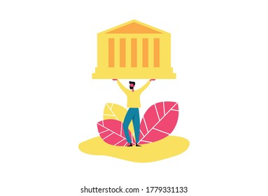 Univercity school gradiate celebrate education online vector illustration.