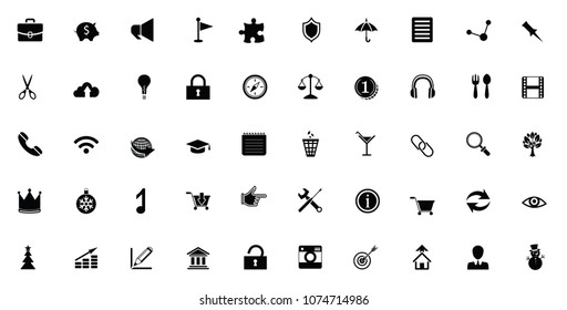 UNIVERSAL 50 BLACK ICON SET 