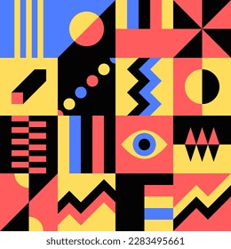 Universal abstract background in geometric style. Creative shape and symbols.