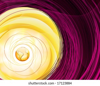 Universal abstract background, with the image of earth