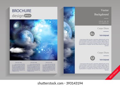 Universal Abstract Brochure, A4,Creative Corporate A4 Brochure.A4 Galaxy Brochure Design Template - Front & Back A4 Cosmic Brochure Design Template