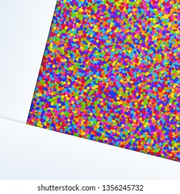 Universal Abstract Colorful Realistic Confetti Background with White Sheets of Paper. Abstract Motley Texture.