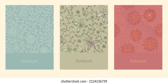 Allgemeine abstrakte und florale Muster. Gilt für Notebook-Cover, Planer, Broschüren, Bücher, Kataloge. nahtlose Muster.