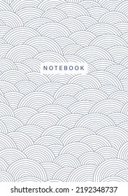 Universal abstract layout. Cover page template. Asian fishscale ornament Applicable for notebooks, planners, brochures, books, catalogs, etc. seamless patterns and masks used, easy to resize. Vector