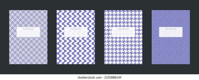 Universal abstract layouts. Cover page templates set. Applicable for notebooks, planners, brochures, books, catalogs, etc. seamless patterns and masks used, easy to resize. Vector EPS10