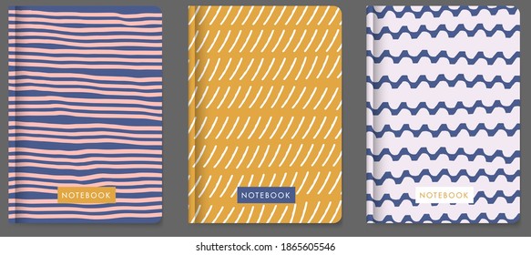 Texturas abstractas universales. Adecuado para portadas de libros de ejercicios, planificadores, folletos, libros, catálogos, etc. Ilustración vectorial
