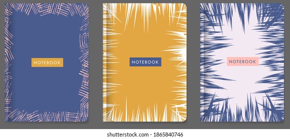 Universal abstract textures. Suitable for covers of exercise books, planners, brochures, books, catalogs, etc. Vector illustration