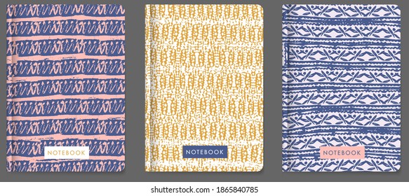 Texturas abstractas universales. Adecuado para portadas de libros de ejercicios, planificadores, folletos, libros, catálogos, etc. Ilustración vectorial