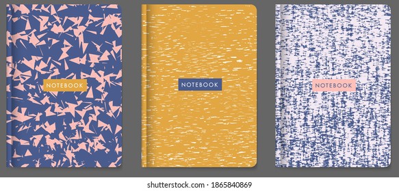 Universal abstract textures. Suitable for covers of exercise books, planners, brochures, books, catalogs, etc. Vector illustration