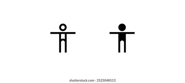 Universal access, Accessibility User Person Equal line and flat icons set, editable stroke isolated on white, linear vector outline illustration, symbol logo design style