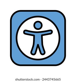 Icono de línea de color de acceso universal. Accesibilidad Web. Vector elemento aislado. Trazo editable.
