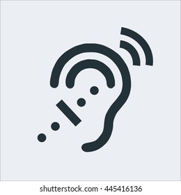 Universal access icon, Deafness icon, hard of hearing icon,audible icon, deaf icon, ear icon, hearing icon, Web Application Icons, Accessibility Icons,signing icon,vector