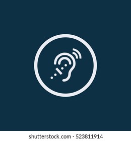 Universal access icon, Deafness icon, hard of hearing icon,audible icon, deaf icon, ear icon, hearing icon, Web Application Icons, Accessibility Icons,signing icon,vector