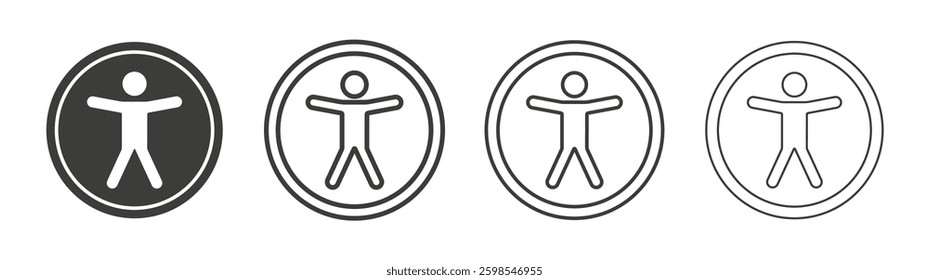 Universal access line icon vector illustration set.