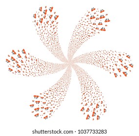Universal Army Knife rotation spin. Element twirl composed from randomized universal army knife items. Vector illustration style is flat iconic symbols.