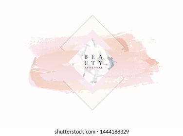 Universal artistic background templates. Pastel rose and pink brush strokes. Modern fashionable design.