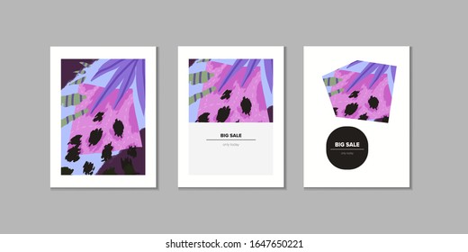 С colección de cartas artísticas universales creativas. Patrón de pincel dibujado a mano. Diseño de moda para afiches, banner, tarjeta, portada, invitación, pancarta, folleto, volante. Texturas vectoriales, plantilla para publicidad